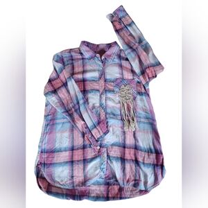Womens Flannel Nashville Music City Button Down